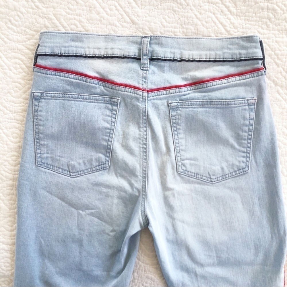 BCBGeneration Red Piped Skinny Stretch Blue Jeans - Picture 8 of 8